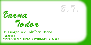 barna todor business card